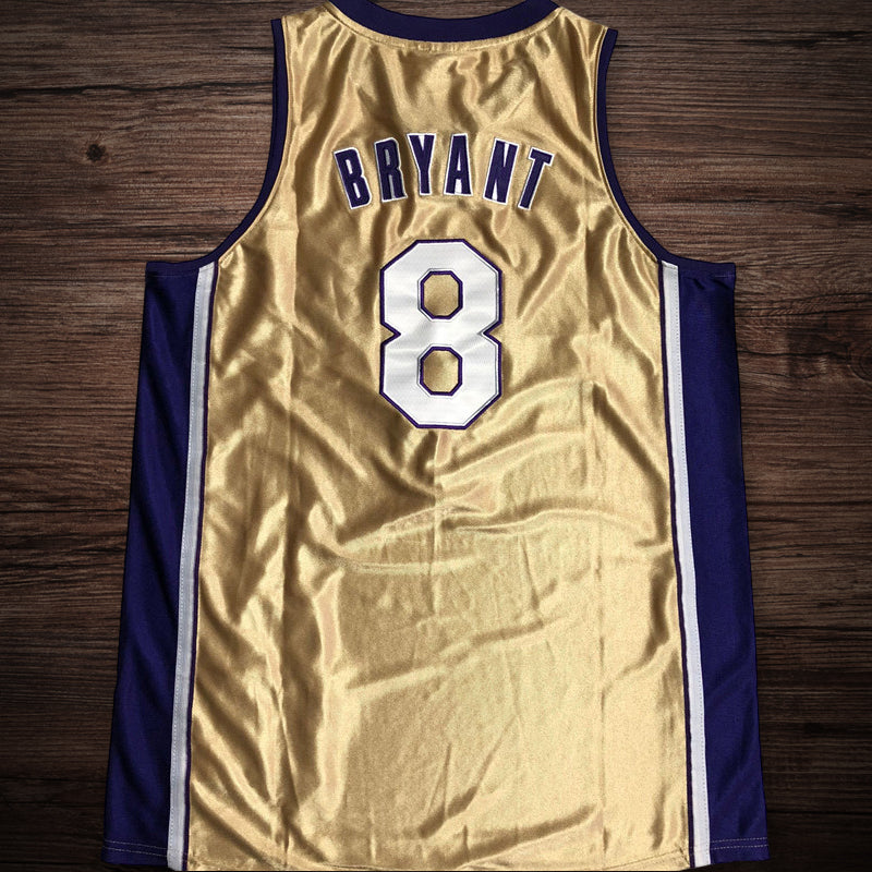 Men’s Los Angeles Lakers 1996-2016 Hall of Fame #8 Kobe Bryant Jersey Gold