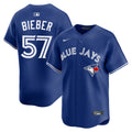 Men’s Toronto Blue Jays Shane Bieber #57 Royal Alternate Jersey