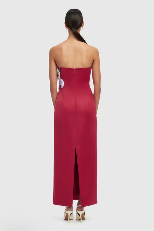 Automne Pink Floral Embroidered Maxi Dress