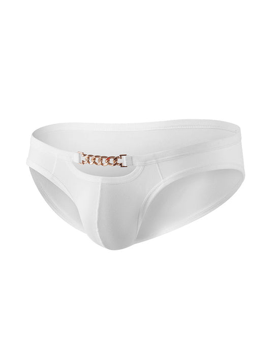 2 Pack Men's U-Pouch Design Metal-Clasp Thin Briefs