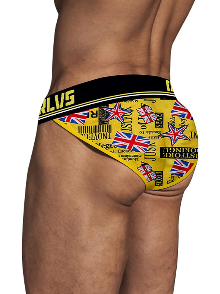 2 Pack Men's Breathable Ice Silk High-Cut Printed Bikini