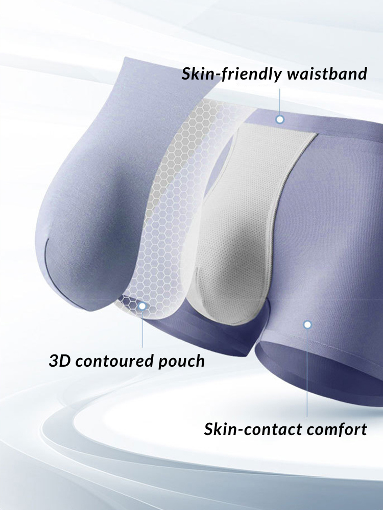 2 Pack Men's Large Pouch Antibacterial Boxer Briefs