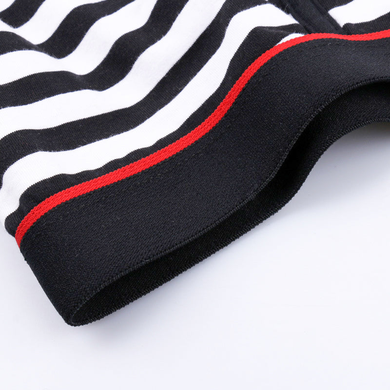 Men's Striped Plus Size Boxer Brief Fly Front with Pouch