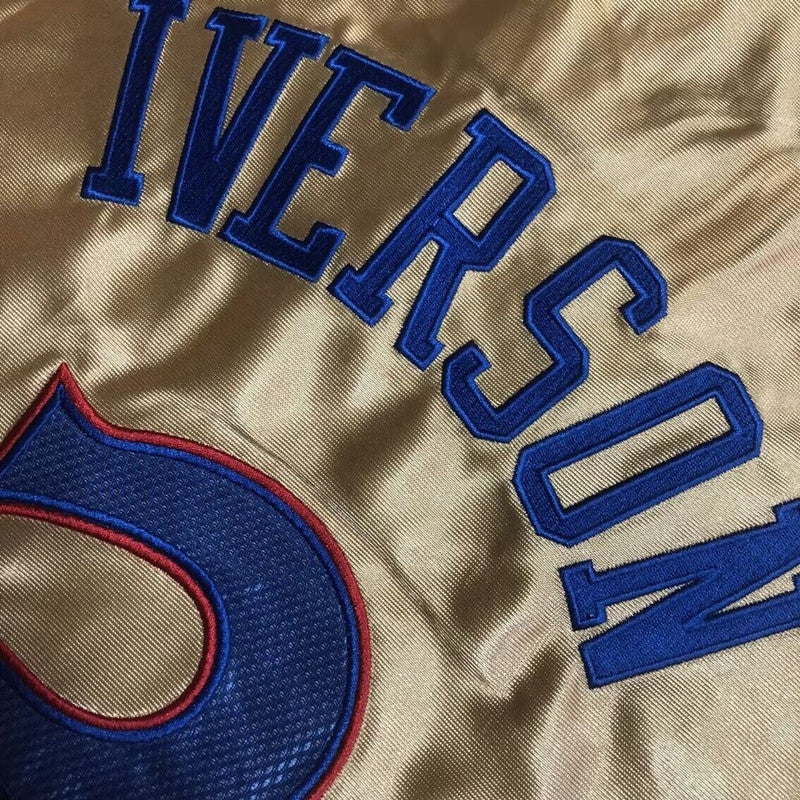 Men’s Philadelphia 76ers 1996/97 #3 Allen Iverson Gold Limited Edition Jersey