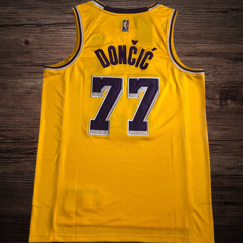 Men’s Los Angeles Lakers #77 Doncic Yello Jersey
