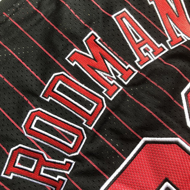 Men’s Chicago Bulls #91 Rodman Stripe Short Sleeve Jersey