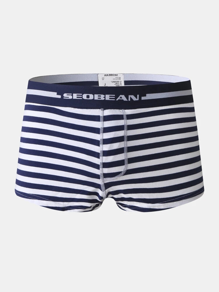 Men's Striped Casual Loungewear Loose Boxer Briefs