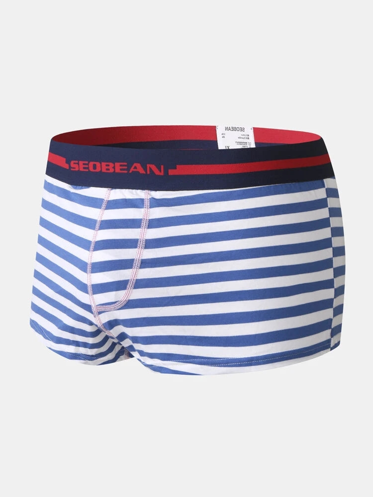 Men's Striped Casual Loungewear Loose Boxer Briefs
