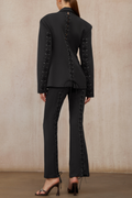 Prunille Black Lace-Up Blazer & Trousers Set