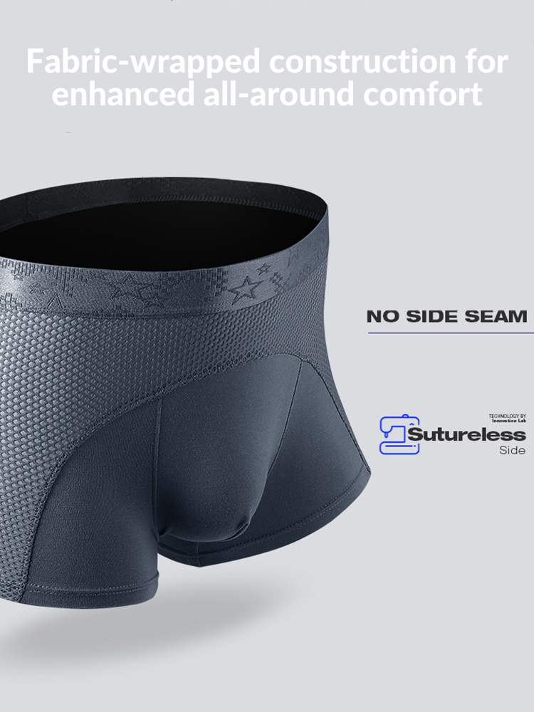 3 Pack Men's Ice Silk Sports Breathable Boxer Briefs