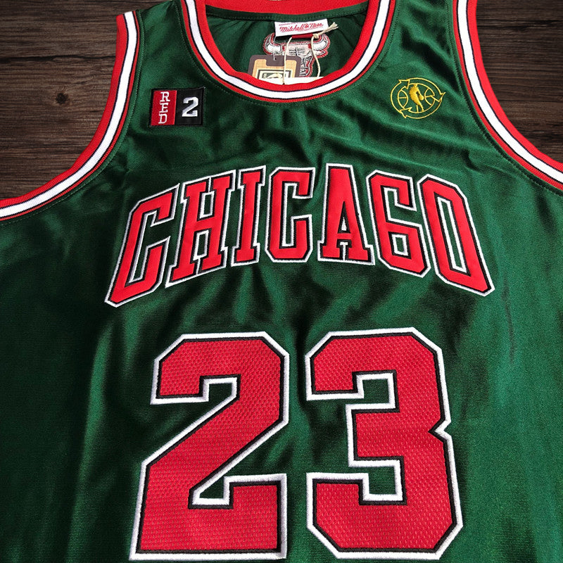 Men’s Chicago Bulls 1997-98 #23 Jordan Green/red Jersey