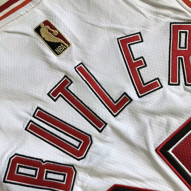 Men’s Miami Heat #22 Butler White/Red Jersey