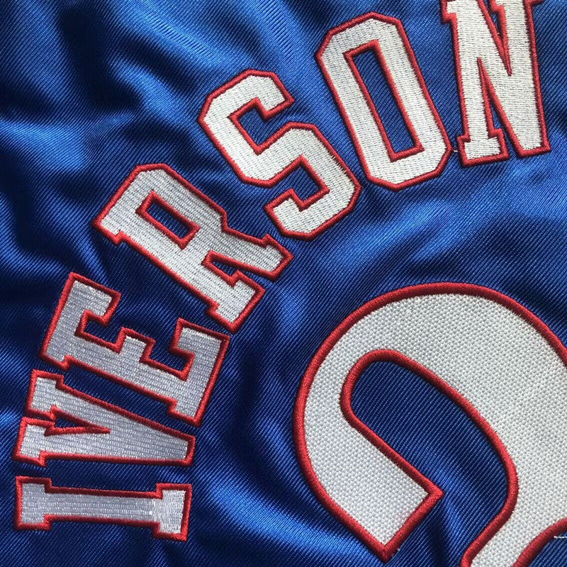Men’s Philadelphia 76ers 2001/02 #3 Allen Iverson Blue Jersey