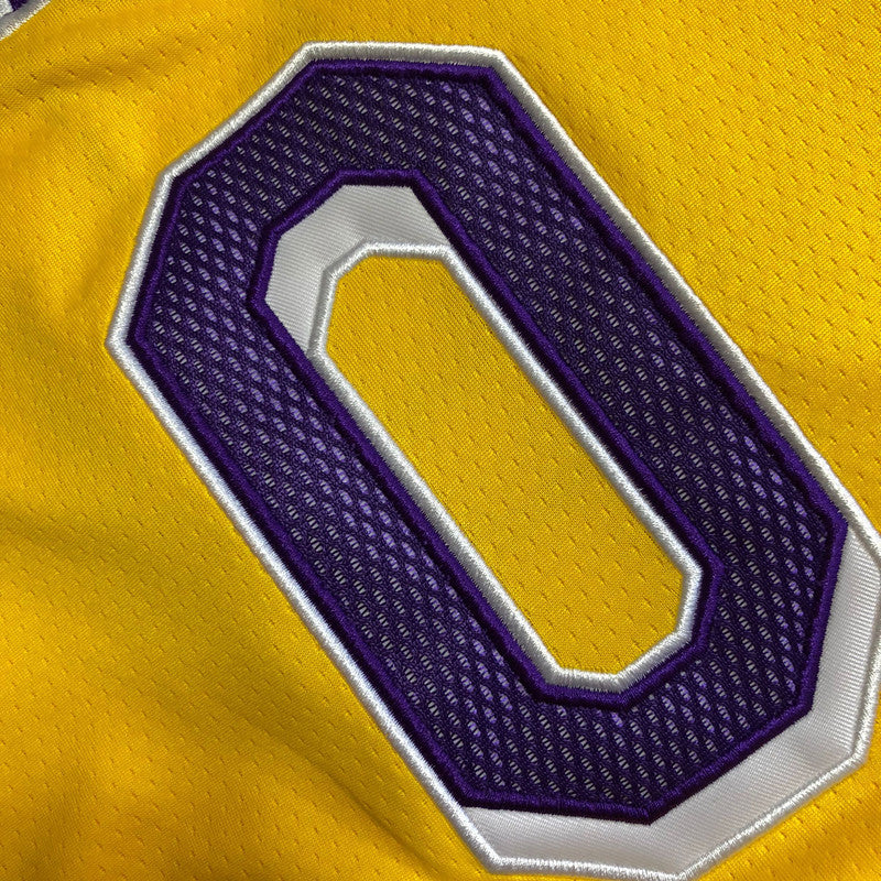 Men’s Los Angeles Lakers #0 Russell Westbrook Jersey Yellow