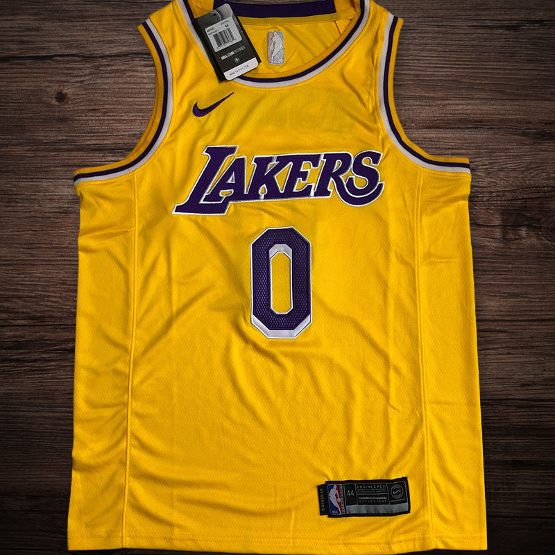 Men’s Los Angeles Lakers #0 Russell Westbrook Jersey Yellow