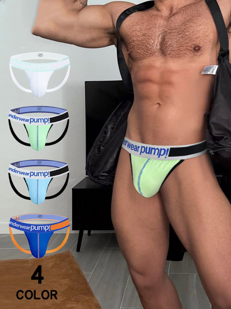 2 Pack Men's 3D Pouch Open-Back Jockstraps