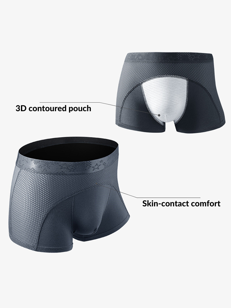 3 Pack Men's Ice Silk Sports Breathable Boxer Briefs