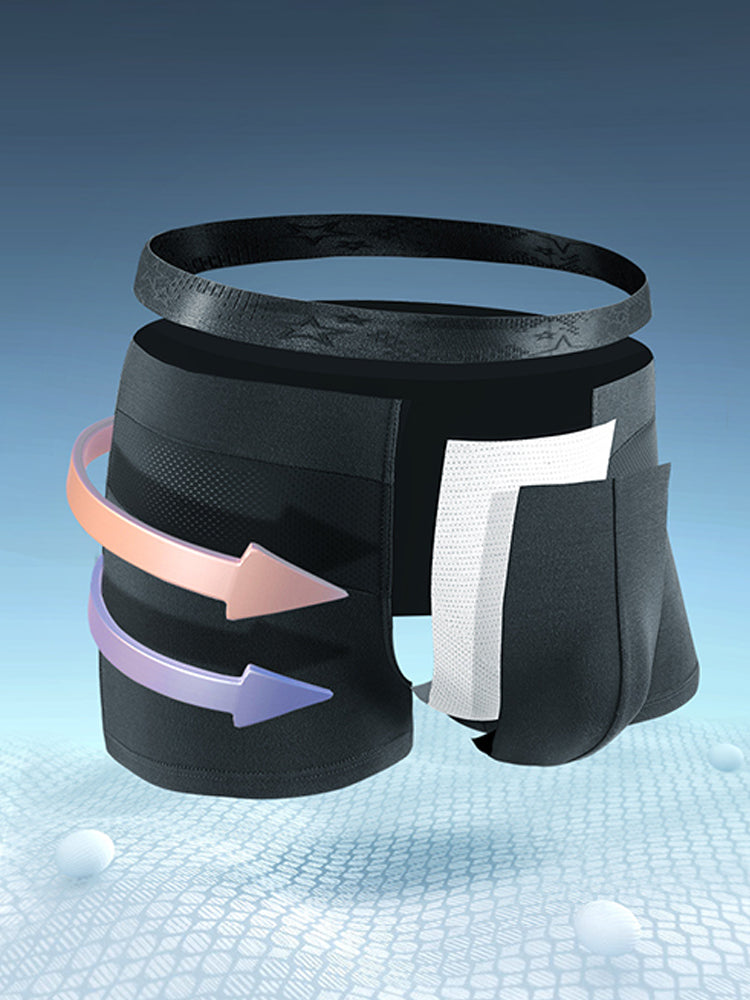 3 Pack Men's Breathable Splicing Mesh Trunks