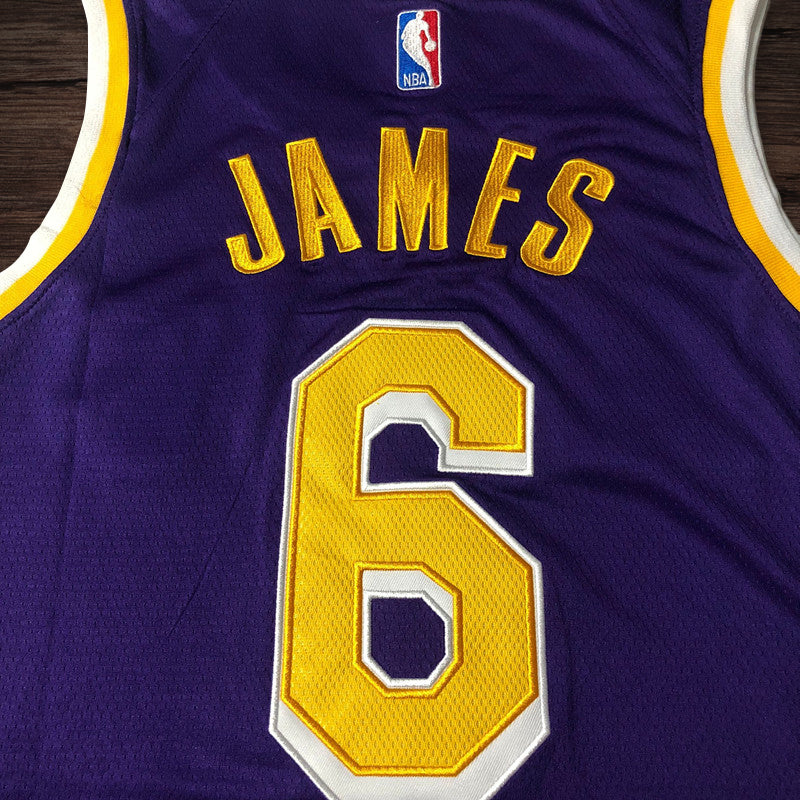 Men’s Los Angeles Lakers #6 Lebron James Jersey Purple