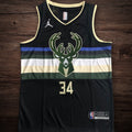 Men’s Milwaukee Bucks #34 Antetokounmpo black jersey