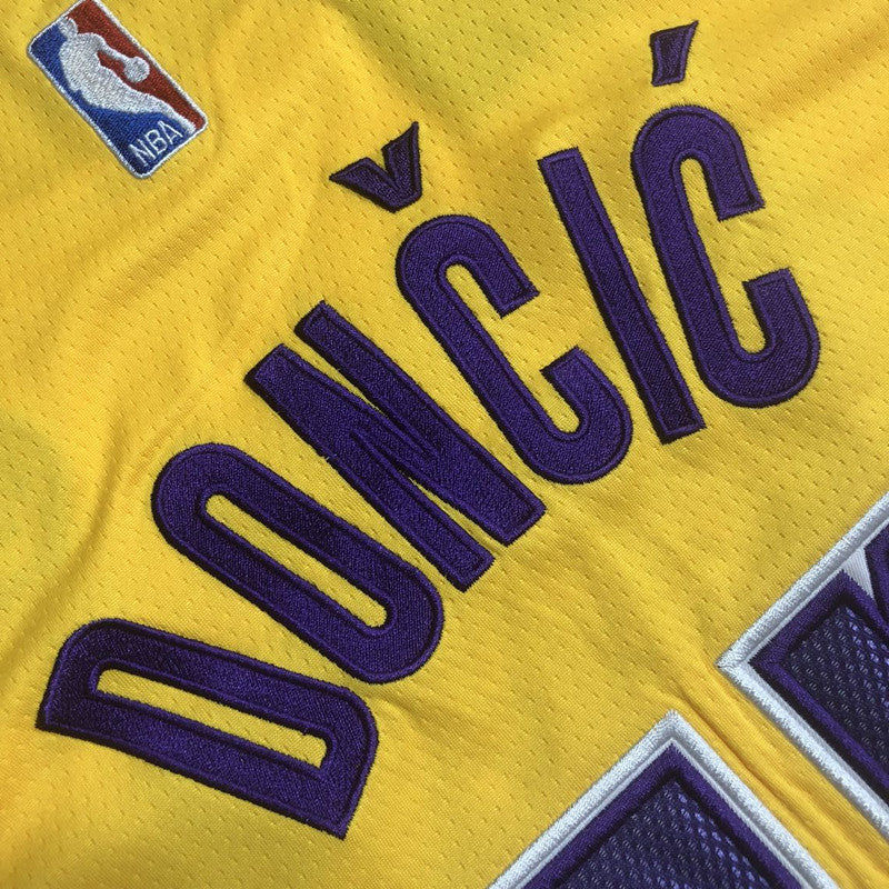 Men’s Los Angeles Lakers #77 Doncic Yello Jersey