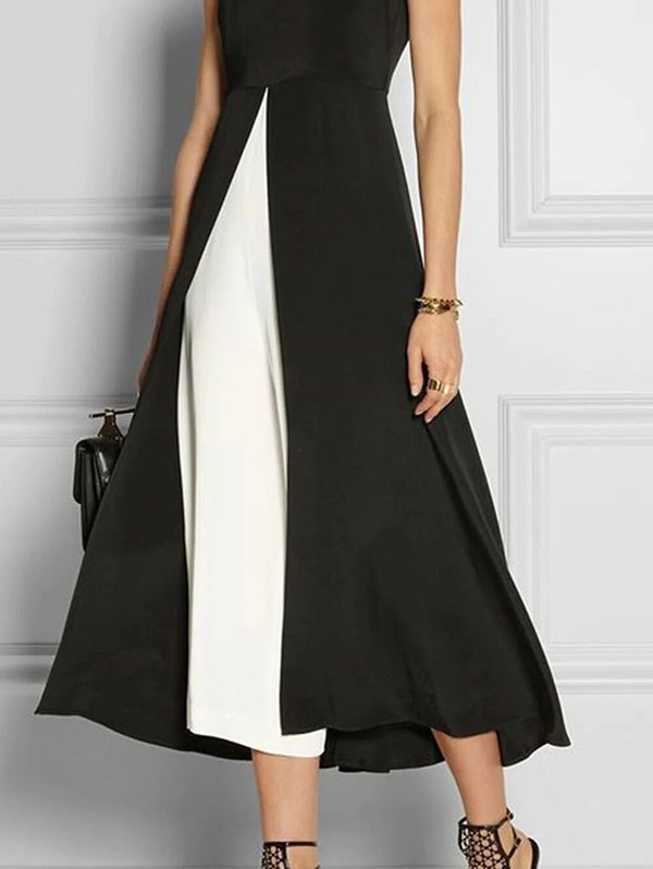 A-Line Loose Solid Color Round-Neck Vest Top