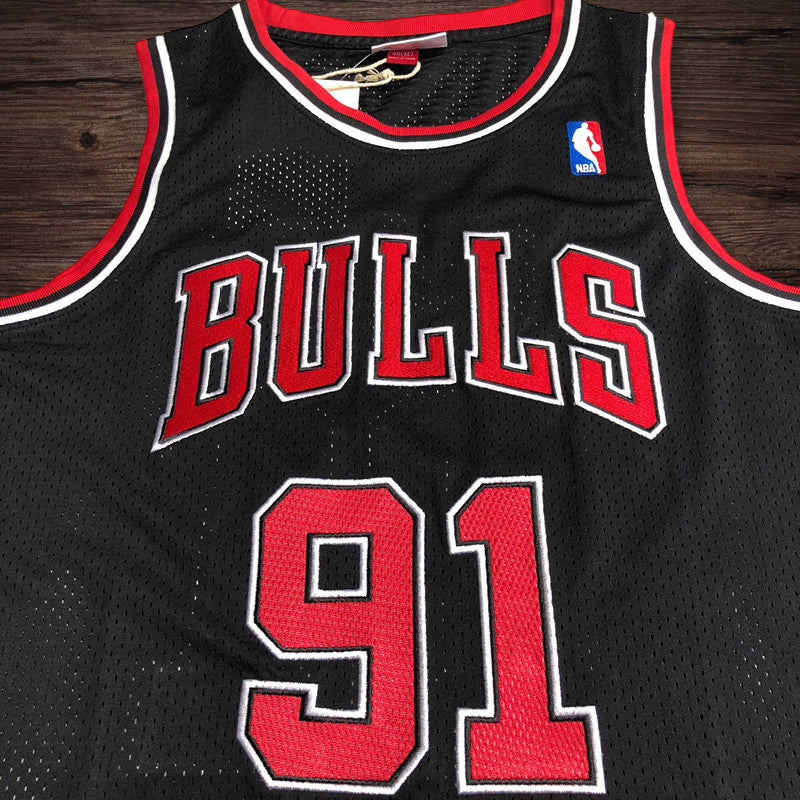 Men’s Chicago Bulls 1997-98 #91 Dennis Rodman Jersey Black