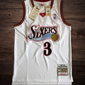 Men’s Philadelphia 76ers 1997-98 #3 Allen Iverson Jersey White