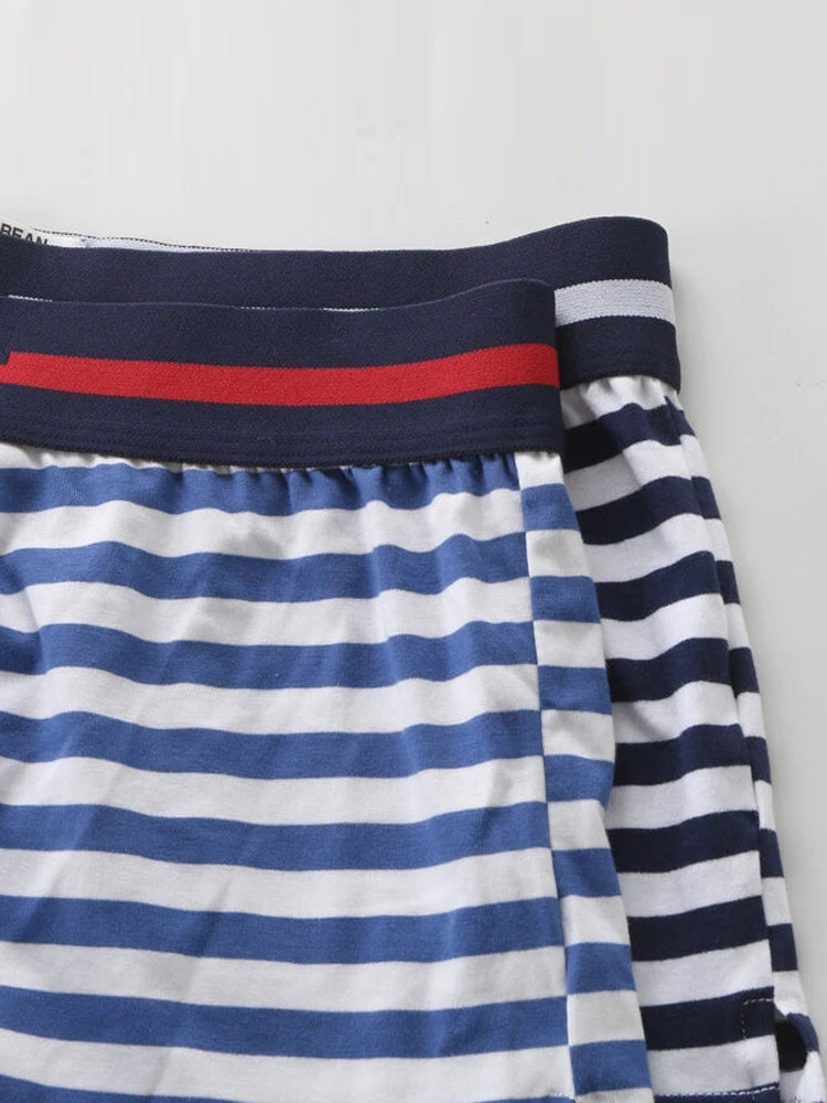Men's Striped Casual Loungewear Loose Boxer Briefs