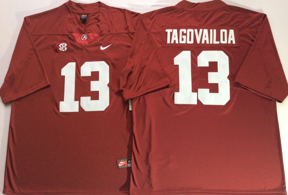 Alabama Crimson Tide Red #13 TAGOVAILOA Stitched Jersey