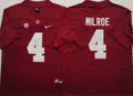 Alabama Crimson Tide Red #4 MILROE Stitched Jersey