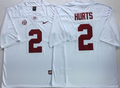 Alabama Crimson Tide White #2 HURTS Stitched Jersey
