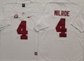 Alabama Crimson Tide White #4 MILROE Stitched Jersey