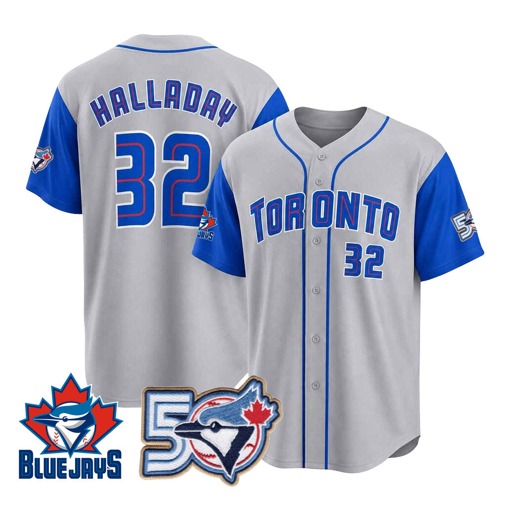 Men/Women/Youth Blue Jays #32 Roy Halladay Stitched Jersey