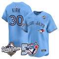 Men/Women/Youth Blue Jays 50th Patch 2025 World Series Powder Blue #30 Kirk Stitched Jersey