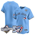 Men/Women/Youth Blue Jays 50th Patch 2025 World Series Powder Blue Team Blank Stitched Jersey
