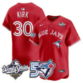 Men/Women/Youth Blue Jays 50th Patch 2025 World Series Red #30 Kirk Stitched Jersey