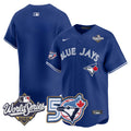 Men/Women/Youth Blue Jays 50th Patch 2025 World Series Royal Team Blank Stitched Jersey