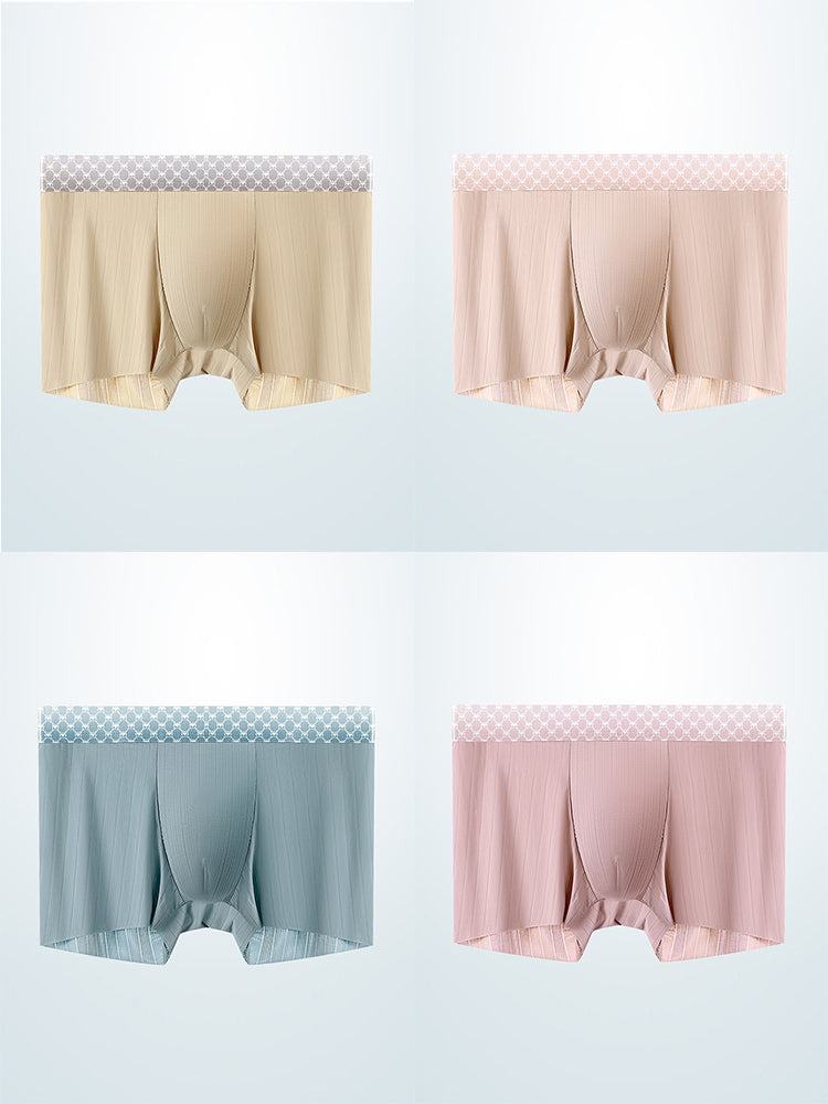 4 Pack Breathable Support Pouch Trunks For Men