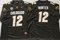COLORADO BUFFALOES Black #12 HUNTER Stitched Jersey