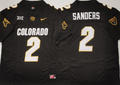 COLORADO BUFFALOES Black #2 SANDERS Stitched Jersey