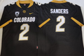 COLORADO BUFFALOES Black #2 SANDERS Stitched Jersey
