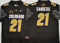 COLORADO BUFFALOES Black #21 SANDERS Stitched Jersey