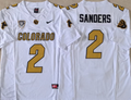 COLORADO BUFFALOES White #2 SANDERS Stitched Jersey