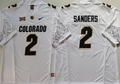COLORADO BUFFALOES White #2 SANDERS Stitched Jersey