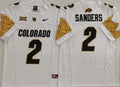 COLORADO BUFFALOES White #2 SANDERS Stitched Jersey