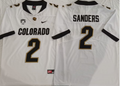 COLORADO BUFFALOES White #2 SANDERS Stitched Jersey