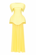 Auriane Layered Cape Sculptural Maxi Dress Set