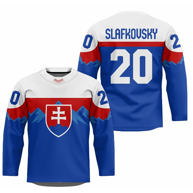 Custom Men’s Hockey Team Slovakia Stitched Jersey
