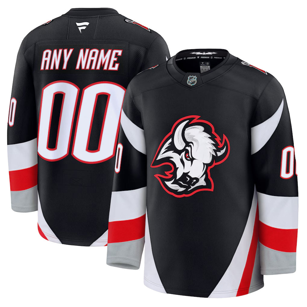 Custom Mens Buffalo Sabres Stitched Jersey Black